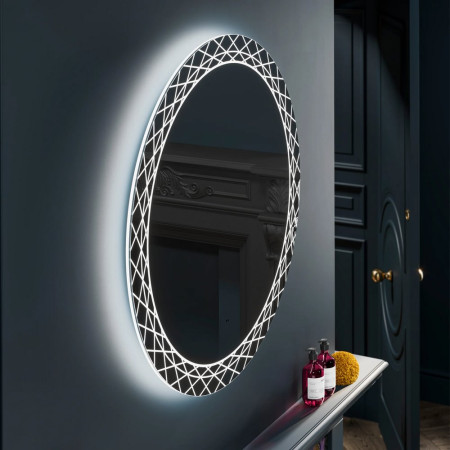 79580200 HIB Bellus Round 80 Illuminated Bathroom Mirror Bathroom Setting