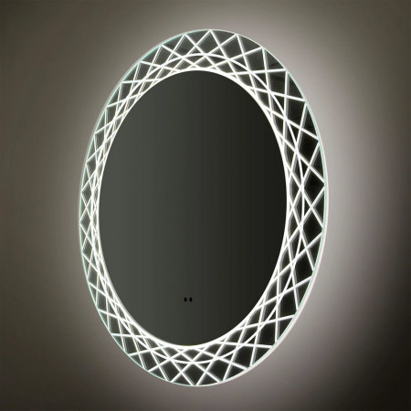 79580100 HIB Bellus Round 60 Illuminated Bathroom Mirror Side View