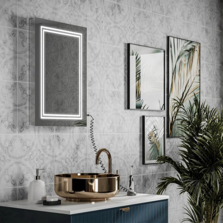 79540600 HIB Boundary 60 LED Illuminated Bathroom Mirror with Shaver Socket Lifestyle