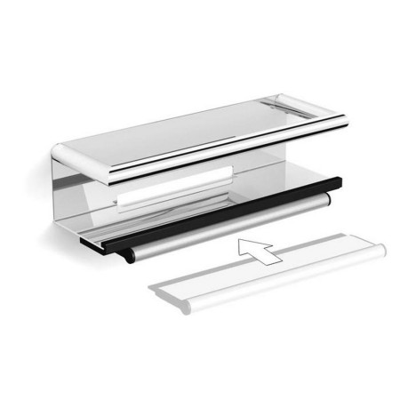 ACSBCH08 HIB Chrome Shower Basket with Grab Bar and Magnetic Squeegee Cut Out