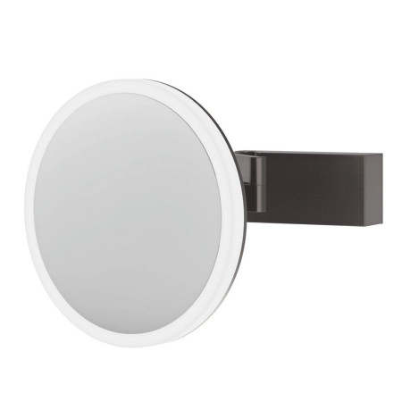 22000 HIB Cirque Gunmetal Illuminated Magnifying Bathroom Mirror Cut Out
