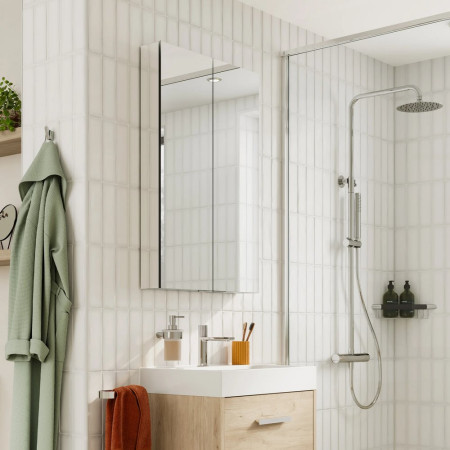 HIB Eris 50 Slim Bathroom Mirrored Cabinet