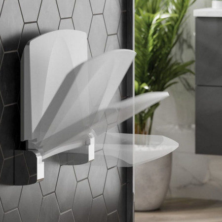 ACSSWHI01 HIB Folding White Shower Seat Lifestyle