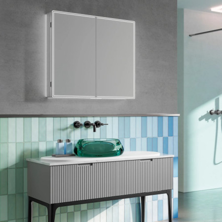 54350 HIB Isoe 60 LED Illuminated Bathroom Cabinet Bathroom Setting