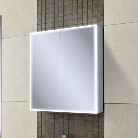 HIB Qubic 60 LED Aluminium Double Door Cabinet