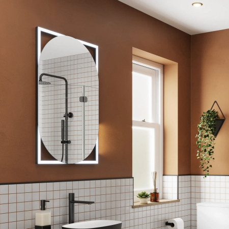HIB Rubin 60 Black LED Bathroom Mirror
