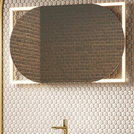 79850000 HIB Rubin 60 Brushed Brass LED Bathroom Mirror Landscape Fitment