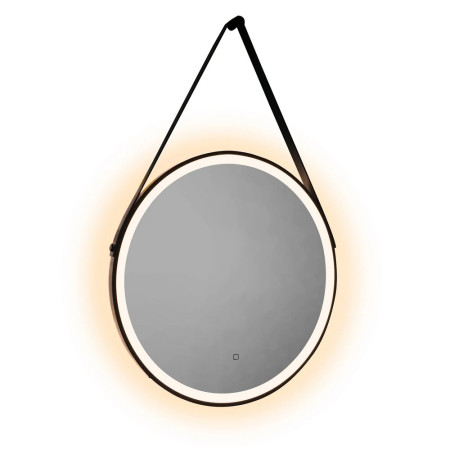 79520800 HIB Solstice 80 Matt Black LED Illuminated Mirror Cut Out