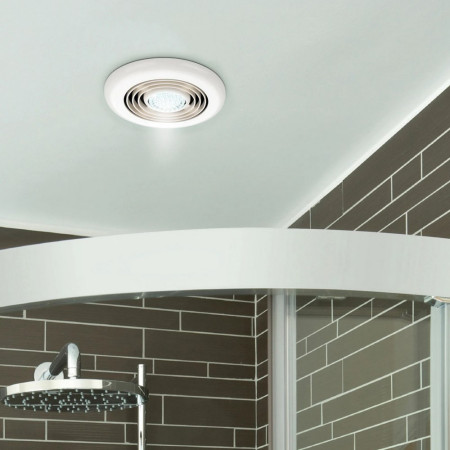 HIB Turbo White Inline Fan with Cool White LED