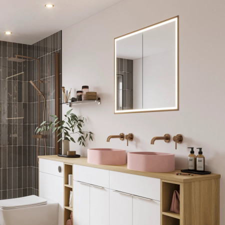 47800 HIB Vanquish 80 LED Recessed Bathroom Cabinet in Brushed Bronze