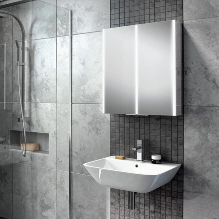 HIB Xenon 60 LED Aluminium Illuminated Bathroom Cabinet