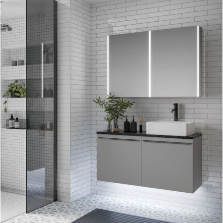 HIB Xenon 80 LED Aluminium Illuminated Bathroom Cabinet Room Setting