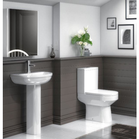 Harmony 4 Piece Bathroom Suite - Toilet & 500mm 1TH Basin with Pedestal