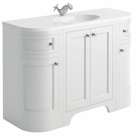 Harrogate Brunswick 1200mm Arctic White Curved Vanity Unit with Basin