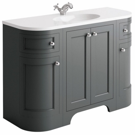 Harrogate Brunswick 1200mm Spa Grey Curved Vanity Unit with Basin