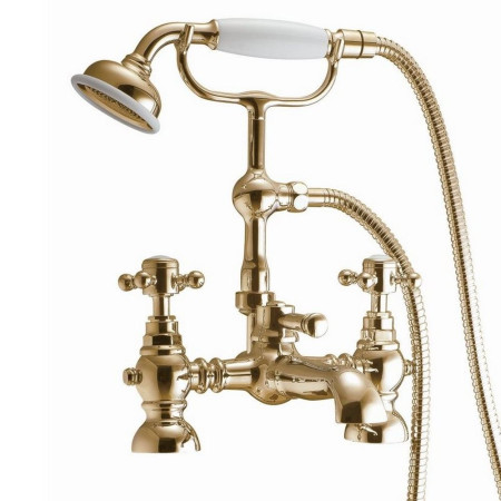 BRASS003 Harrogate Brushed Brass Bath Shower Mixer (1)