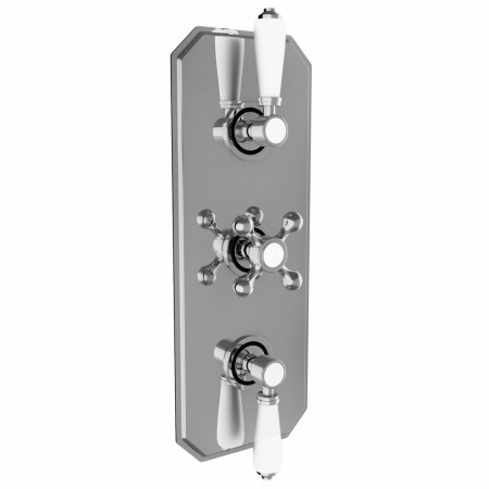 CONCEALED007/PLATE006 Harrogate Chrome Triple Concealed Thermostatic Shower Valve with Diverter (1)