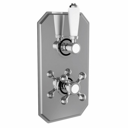 CONCEALED005/PLATE005 Harrogate Chrome Twin Concealed Thermostatic Shower Valve with Diverter (1)