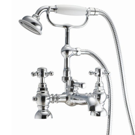 TAP193 Harrogate Chrome & White Bath Shower Mixer (1)