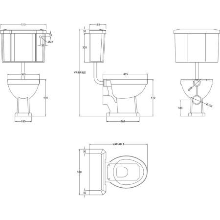 HAR006/HAR007/LOW-FLUSH Harrogate Low Level WC with Soft Close Seat (2)
