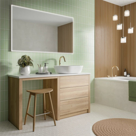 78733000 HiB Air 120 LED Framed Bathroom Mirror Room Setting