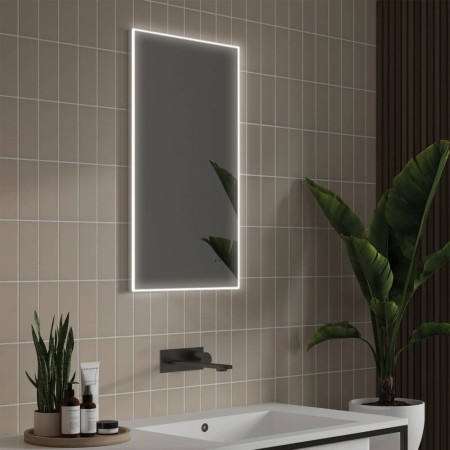 78730000 HiB Air 40 LED Framed Bathroom Mirror Bathroom Setting