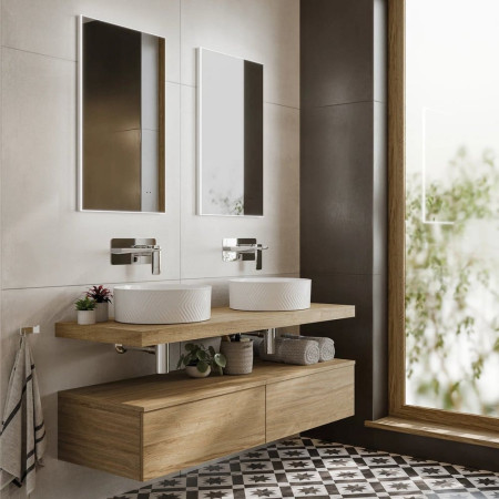 78731000 HiB Air 50 LED Framed Bathroom Mirror Room Setting