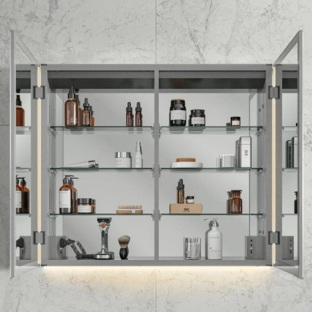 50700 HiB Ether 80 Ambient LED Bathroom Cabinet Open Door View