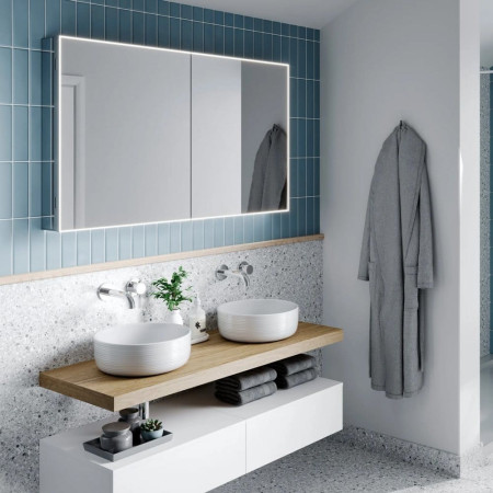 HiB Exos 120 Illuminated Mirror Bathroom Cabinet