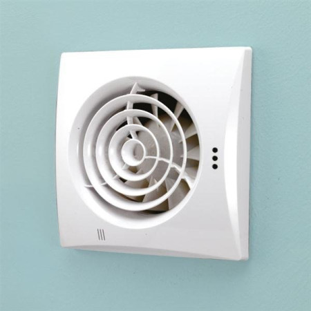 HiB Hush extractor fan in white with timer and humidity sensor