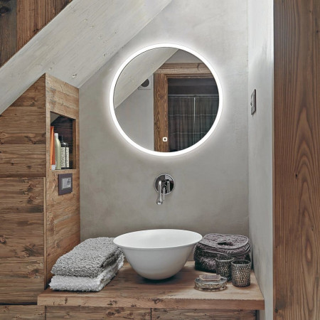 78761000 HiB Sphere 80 Illuminated Bathroom Mirror Room Setting