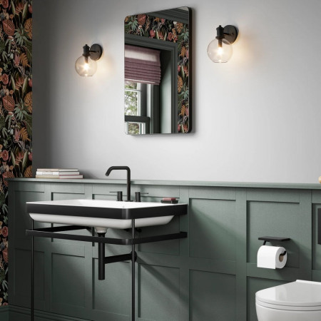 HiB Trim Curve 40 Black Bathroom Mirror