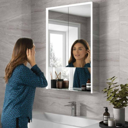 HiB Verve 50 Illuminated Bathroom Mirrored Cabinet Room Setting