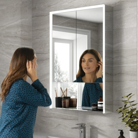 52800 HiB Verve 60 Illuminated Bathroom Mirrored Cabinet Lifestyle