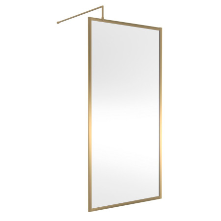 Hudson Reed 1000mm Full Outer Frame Wetroom Screen in Brushed Brass