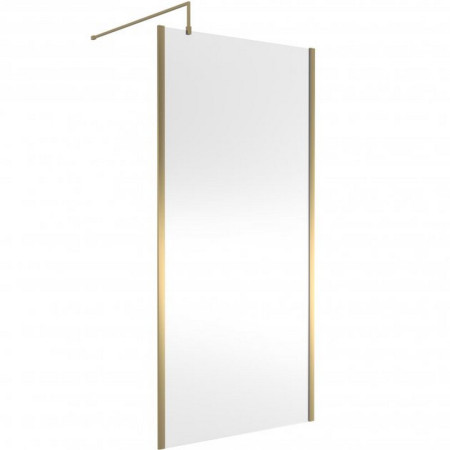 WRSOBB10 Hudson Reed 1000mm Outer Frame Brushed Brass Wetroom Screen and Support Bar