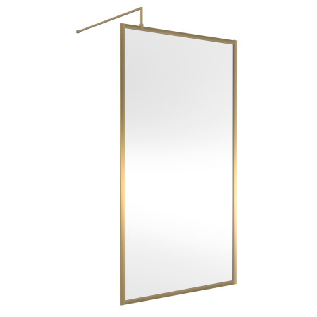WRFBB1911 Hudson Reed 1100mm Full Outer Frame Wetroom Screen in Brushed Brass (1)