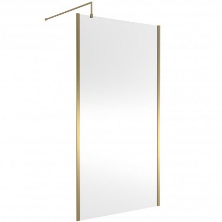 WRSOBB11 Hudson Reed 1100mm Outer Frame Brushed Brass Wetroom Screen and Support Bar