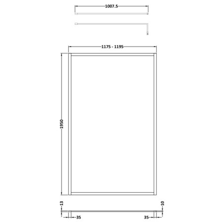 WRFBB1912 Hudson Reed 1200mm Full Outer Frame Wetroom Screen in Brushed Brass (2)