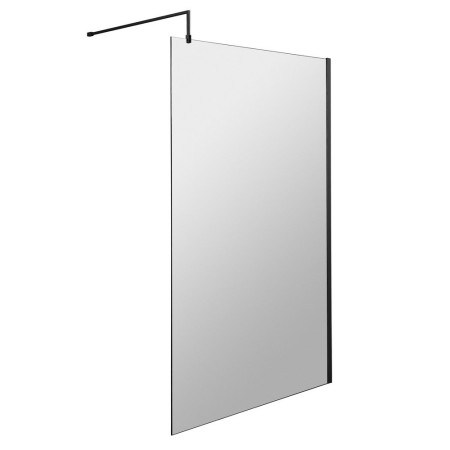 WRSBP12 Hudson Reed 1200mm Wetroom Screen with Black Profile and Support Bar (1)