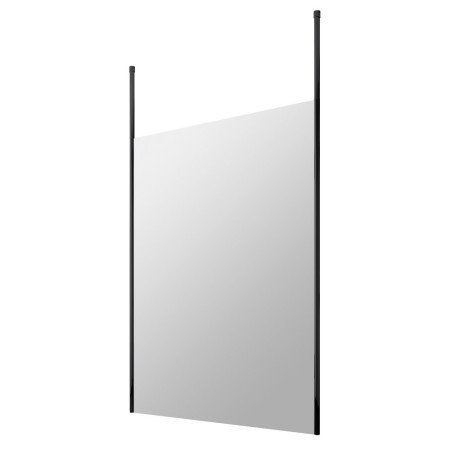 Hudson Reed 1400mm Freestanding Black Wetroom Screen with Two Ceiling Posts