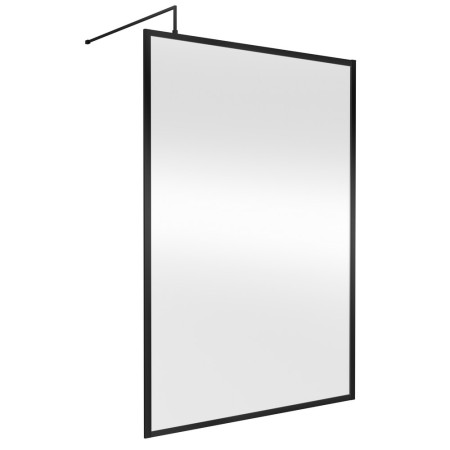 Hudson Reed 1400mm Full Outer Frame Wetroom Screen in Matt Black