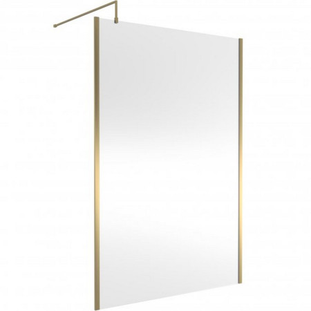 WRSOBB14 Hudson Reed 1400mm Outer Frame Brushed Brass Wetroom Screen and Support Bar
