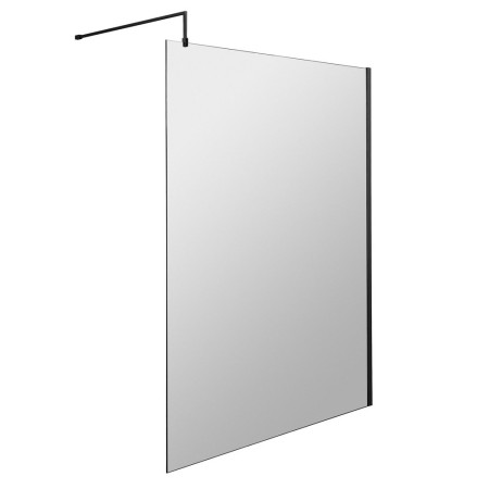 WRSBP14 Hudson Reed 1400mm Wetroom Screen with Black Profile and Support Bar (1)