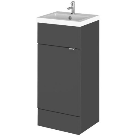 Hudson Reed Fusion 400mm Floor Standing Vanity Unit & Basin - Gloss Grey
