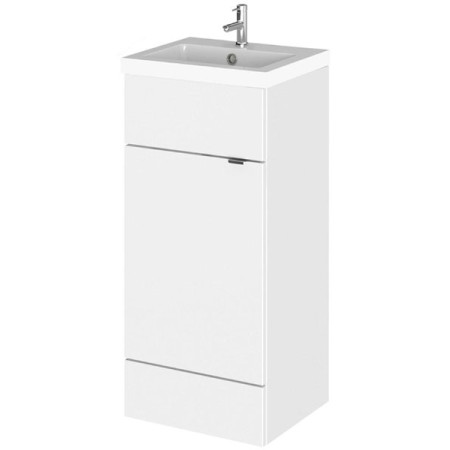 Hudson Reed Fusion 400mm Floor Standing Vanity Unit & Basin - Gloss White