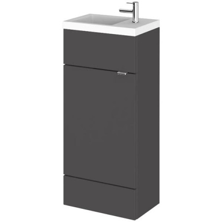 Hudson Reed Fusion 400mm Slimline Vanity Unit & Basin - Gloss Grey