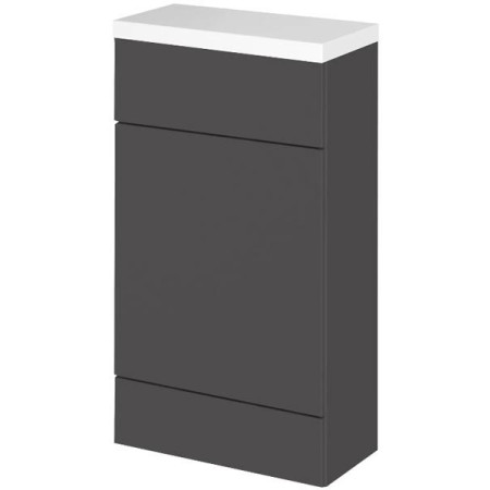 Hudson Reed Fusion 500mm Slimline WC Unit & Top - Gloss Grey