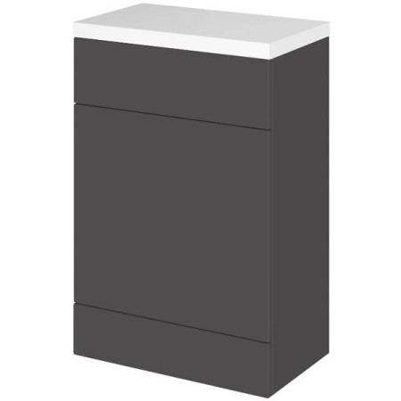 Hudson Reed Fusion 600mm Floor Standing WC Unit & Top - Gloss Grey