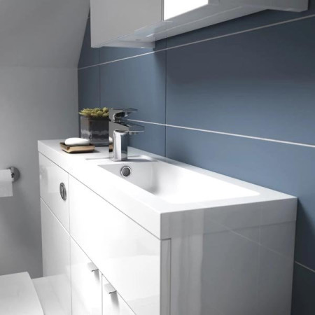 Hudson Reed Fusion 600mm Single Fitted Vanity Unit - Gloss White